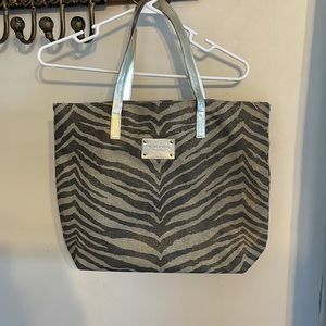 CLEARANCE Michael Kors Gold Zebra Animal Print Tote Bag